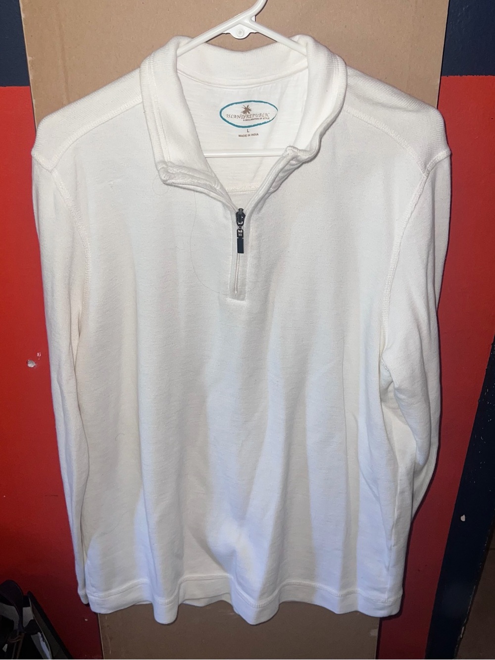 Men’s Island Republic White Quarter-Zip Pullover